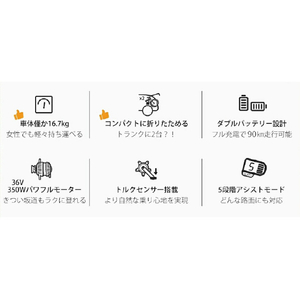 ERWAY 16型折りたたみ電動アシスト自転車 グレー ERWAY-A01LITE-GY-イメージ4
