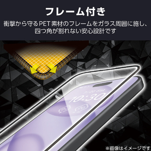エレコム AQUOS R11用 ガラスフィルム フレーム付 高透明 超簡単貼付ツール ブラック PM-S262FLGFT-イメージ4