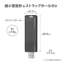 I・Oデータ SSPS-US2GRB USB 3．2 Gen2対応 スティックSSD 2TB グレー