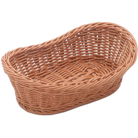 萬洋 樹脂バスケット 舟型 小 91-011B 茶 FC179LL-4125300