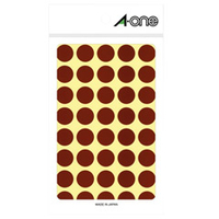 エーワン カラーラベル(14シート/560片入り) 茶 07027