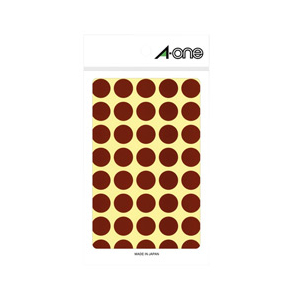 エーワン カラーラベル(14シート/560片入り) 茶 07027-イメージ1