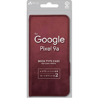 エアージェイ Google Pixel 9a用ソフトレザー手帳型ケース レッド AC-PIX9A PB RD