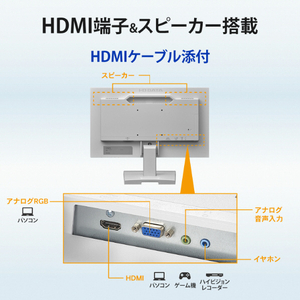 I・Oデータ 21．5型ワイド液晶ディスプレイ ホワイト LCD-A221DW-イメージ3