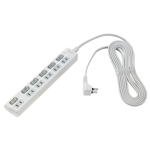 エルパ LEDランプスイッチ付タップ 上挿し(6個口・3m) WLS-LU63EB(W) エルパ LEDランプスイッチ付タップ 上挿し(6個口・3m) WLS-LU63EB(W)
