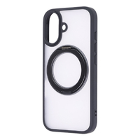 レイ・アウト iPhone 17用ハイブリッドケース シルキーマット マグネット充電対応 リング付き / ブラック RT-P52BS11/B