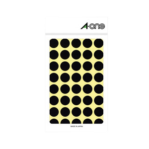 エーワン カラーラベル(14シート/560片入り) 黒 07029-イメージ1