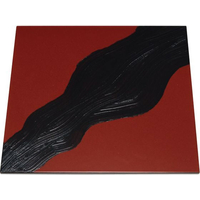 江部松商事 EBM/漆黒刷毛目 朱 正角トレー 黒流水 300×300×12mm FC928LB-1025990