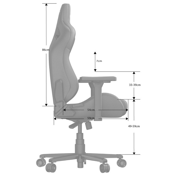 Andaseat ゲーミングチェア Kaiser Frontier XL ブラック KAISER FRONTIER XL/BK Andaseat Kaiser Frontier 4Dアームレスト ホイールベース
