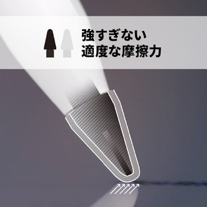ifeli Apple Pencil用一体型シリコンカバー付きチップ 低摩擦 (4個入り) ホワイト IFT03LW-イメージ3