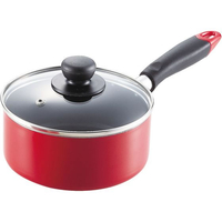 パール金属 コンパクト ふっ素IH対応ガラス蓋片手鍋 16cm FC698NM-HB-2183