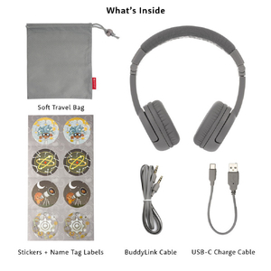 Onanoff キッズ用ヘッドホン BuddyPhones Play+ グレーマット BT-BP-PLAYP-GREY-イメージ5