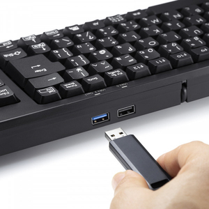 サンワサプライ USBハブ付コンパクトキーボード SKB-KG2UH3BK-イメージ2