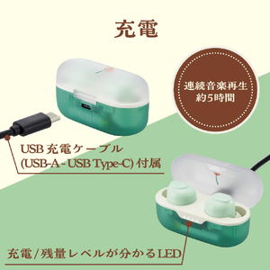エレコム 完全ワイヤレスBluetoothヘッドホン メロン LBT-TWS16CSGN-イメージ7
