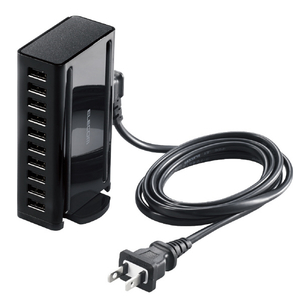 エレコム 卓上多ポートAC充電器(60W/Aポート×10) ブラック EC-ACD04BK-イメージ1