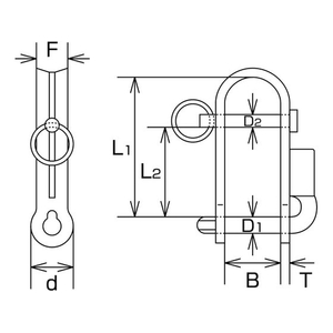水本機械製作所 ステンレス レバーピンシャックル 呼び6mm 1.181810649 FC786FV-2051911-イメージ2
