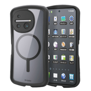エレコム AQUOS R11用 Grippy ハイブリッドケース フレームカラー 極限 MAGKEEP ブラック PM-S262GRFMKBK-イメージ2