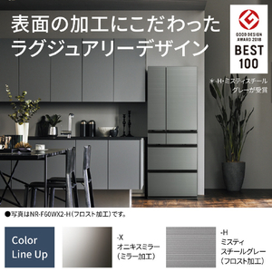 パナソニック 551L 6ドア冷蔵庫 ミスティスチールグレー NR-F55WX2-H-イメージ17