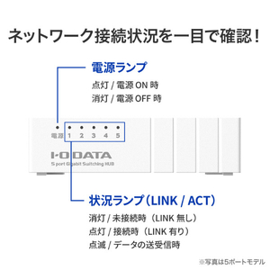 I・Oデータ Gigabit対応 小型アンマネージ スイッチングハブ 8ポート ETG-ESH08UM-イメージ5