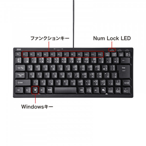 サンワサプライ USBハブ付コンパクトキーボード SKB-KG3UH2BK-イメージ12