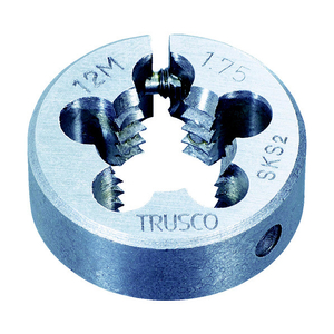 トラスコ 丸ダイス　ＳＫＳ　細目　５０径　２２Ｘ１．５ TRUSCO　メートルねじ用丸ダイス T50D-22X1.5-イメージ1