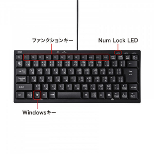 サンワサプライ USBハブ付コンパクトキーボード SKB-KG3UH3BK-イメージ12