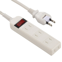 オーム電機 ブレーカー付安全タップ 4個口 2m 白 HS-TV42S-W