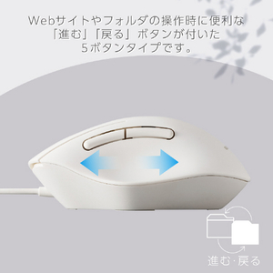 エレコム SHELLPHA USB有線マウス[5ボタン/Mサイズ] ホワイト M-SH20UBSKWH-イメージ7