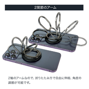 MigMag MagSafe対応 スマホリング カラビナシリーズ Silver MIMG-05SL2-イメージ10