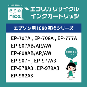 エコリカ リサイクルインク 6色パック(ブラックのみ増量) ECI-E80-6PM-イメージ8