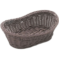 萬洋 樹脂バスケット 舟型 小 91-011C こげ茶 FC180LL-4125400