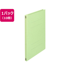 プラス 2つ折フラットファイル A4タテ グリーン 10冊 NO.025F FCA6393-79-096 NO025F-イメージ1