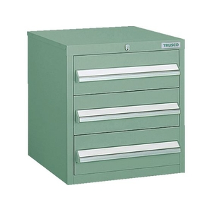 トラスコ中山 TRUSCO LVR型キャビネット 392×412×H420 引出3段 緑 FC853HF-5021049-イメージ1