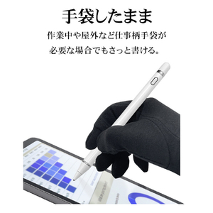 ラスタバナナ 充電式タッチペン 静電式 TYPE-C充電口 ホワイト RTP12WH-イメージ6