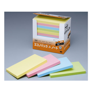 3M ポスト・イット ノート 再生紙 エコノパック 75×127mm 4色 12冊 F892612-6551-K20-イメージ1