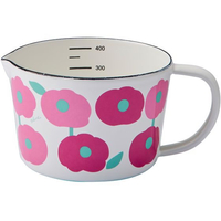 豊琺瑯 Plune. ホーロー メジャーカップ S 「もこもこお花ピンク」 FC224PD-MC-607