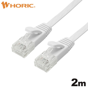 ホーリック LANケーブル UTP カテゴリー6A フラット(2m) ホワイト LC20-036FW-イメージ1