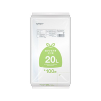 オルディ 結びひも付ポリ袋 20L 半透明 100枚入 FC026PD-DT-HN20-100