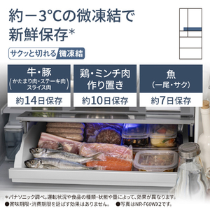 パナソニック 525L 6ドア冷蔵庫 ヘアラインシャンパン NR-F53HV2-N-イメージ11
