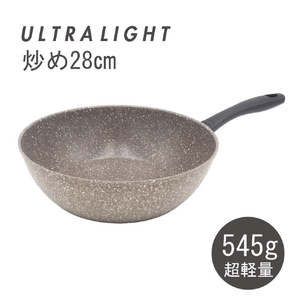 藤栄 マーブルコーティングフライパン炒め(28cm) ウルトラライトパン GY ULﾏ-ﾌﾞﾙｺ-ﾄﾌﾗｲﾊﾟﾝｲﾀﾒ28GY-イメージ4