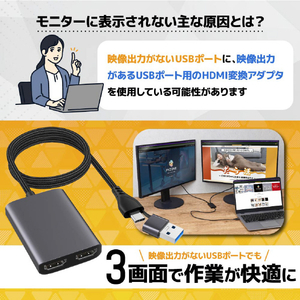 サンコー 映像出力がないUSBでも3画面にできるHDMI変換アダプタ UBHM24SSL-イメージ5