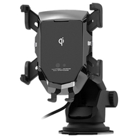 カシムラ Qi自動開閉ホルダー ワイヤレス充電器 4アーム 手帳対応 吸盤取り付け ブラック KW-36