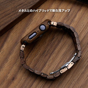 VOWOOD Apple Watch 49/46/45/44/42mm用天然木バンド 黒檀 VW74036AWCP-イメージ8