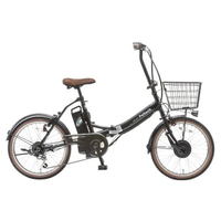 PELTECH ノーパンク 折り畳み電動アシスト自転車 20インチ 折り畳み外装6段変速 ブラック TDN-206LN-BK-8AH