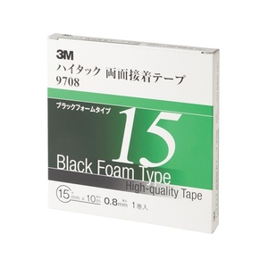 3M ハイタック両面接着テープ 9708 15mmX10m 黒 1巻=1箱 9708 FC698XS-4753712-イメージ1