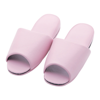 抗菌レザー調前開きスリッパ ピンク[10足] F806732-10835358