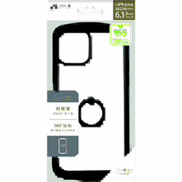 エアージェイ iPhone 13 Pro用リング付き耐衝撃KZRハードケース BK AC-P21P-KZR BK