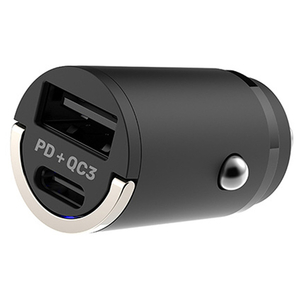 カシムラ DC-PD20W USB 2ポート QC3 自動判定 コンパクト ブラック DC-037-イメージ1