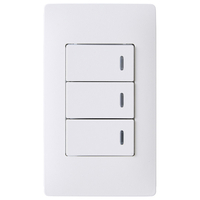 パナソニック アドバンスシリーズ埋込ほたるトリプルスイッチB(片切)(プレート付) マットホワイト/P WTAP50513WP