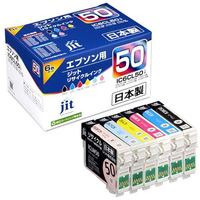 JIT エプソン(EPSON)対応 リサイクルインクカートリッジ IC6CL50 6色セット対応 BK/C/M/Y/LC/LM JIT-E506PZ